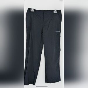 Columbia ARUBA PFG Women's 8 Pants Roll Tab Nylon UPF Zip/Mesh Pockets Navy Blue